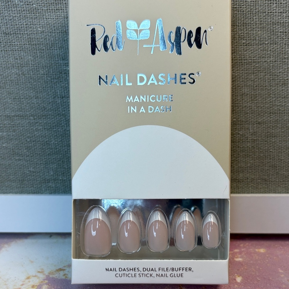 Red Aspen Nail Dashes- Classic French Tip, Tammy